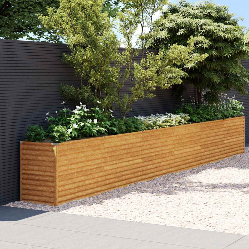 Podwyższona grządka ogrodowa 578x50x69 cm, stal Corten