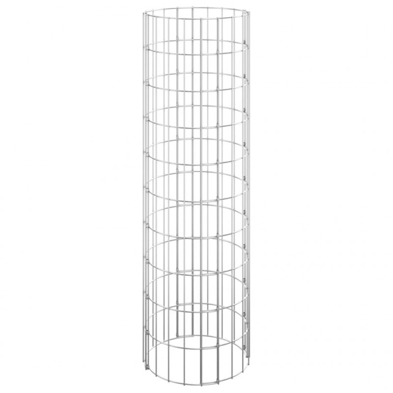 Okrągły słup gabionowy, galwanizowana stal, Ø30x100 cm