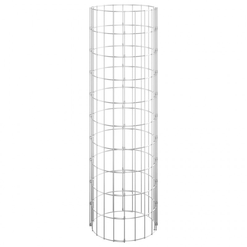 Okrągły słup gabionowy, galwanizowana stal, Ø30x100 cm
