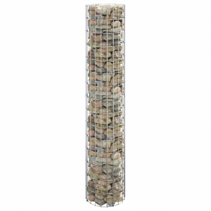 Okrągły słup gabionowy, galwanizowana stal, Ø30x150 cm