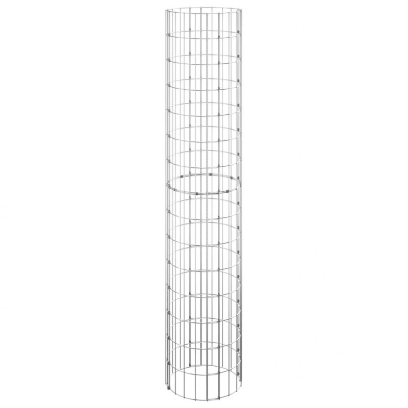 Okrągły słup gabionowy, galwanizowana stal, Ø30x150 cm