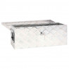 Skrzynka do przechowywania, srebrna, 60x23,5x23 cm, aluminium