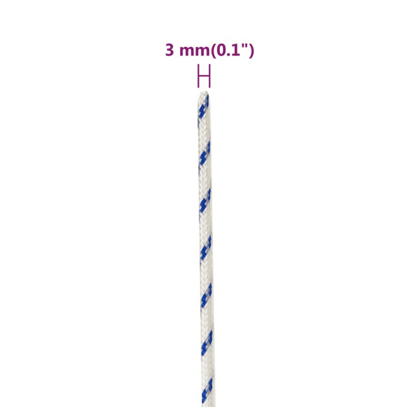 Linka żeglarska, biała, 3 mm, 25 m, polipropylen