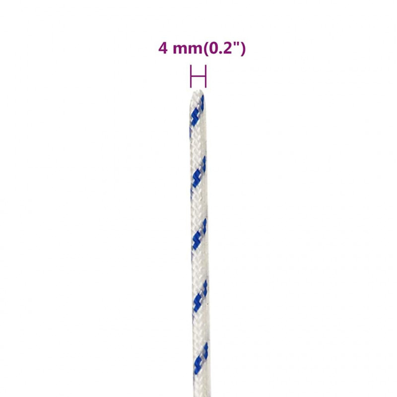 Linka żeglarska, biała, 4 mm, 25 m, polipropylen