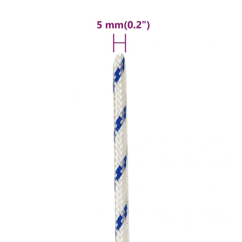 Linka żeglarska, biała, 5 mm, 25 m, polipropylen