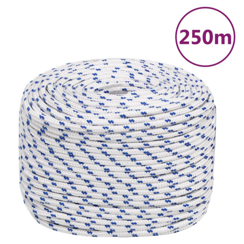 Linka żeglarska, biała, 6 mm, 250 m, polipropylen