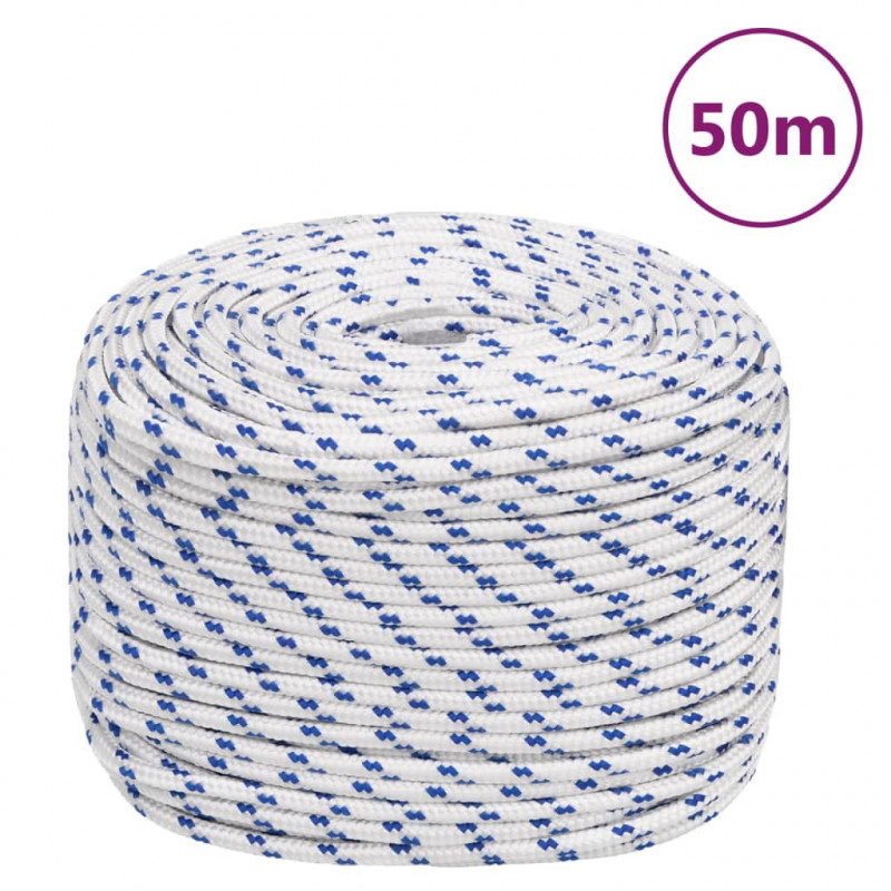 Linka żeglarska, biała, 8 mm, 50 m, polipropylen
