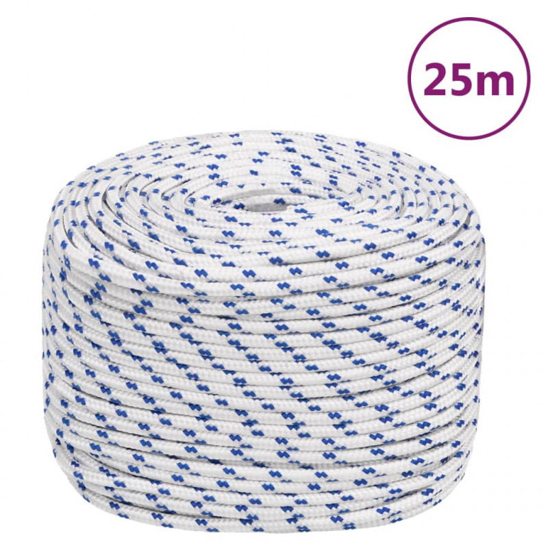 Linka żeglarska, biała, 10 mm, 25 m, polipropylen