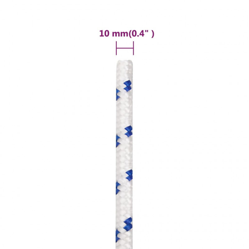 Linka żeglarska, biała, 10 mm, 25 m, polipropylen