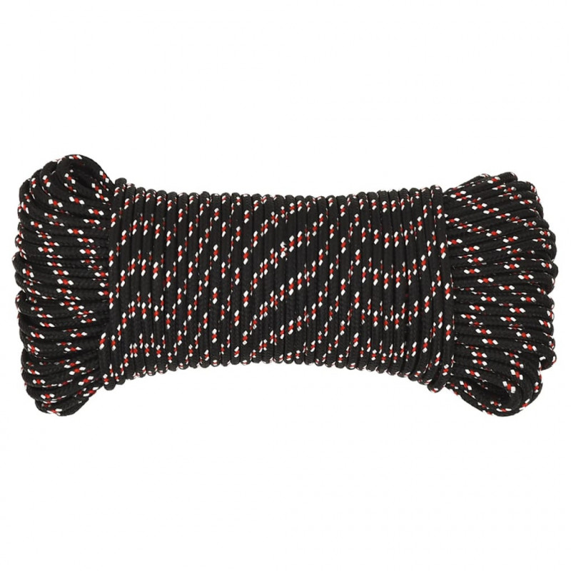 Linka żeglarska, czarna, 3 mm, 50 m, polipropylen