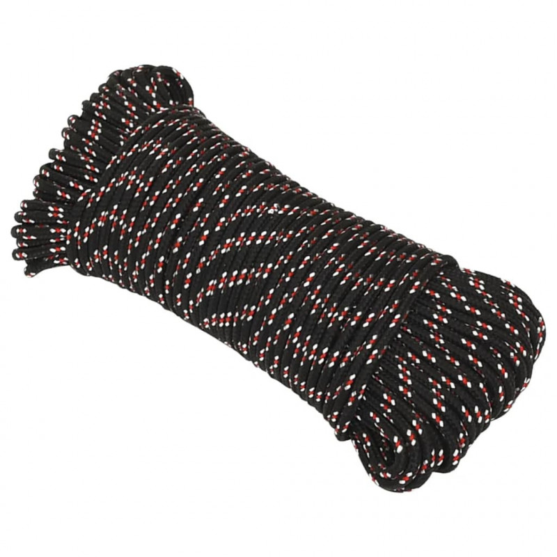Linka żeglarska, czarna, 5 mm, 100 m, polipropylen