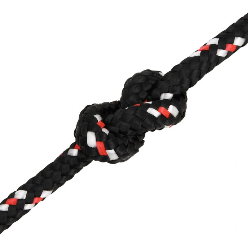 Linka żeglarska, czarna, 6 mm, 50 m, polipropylen