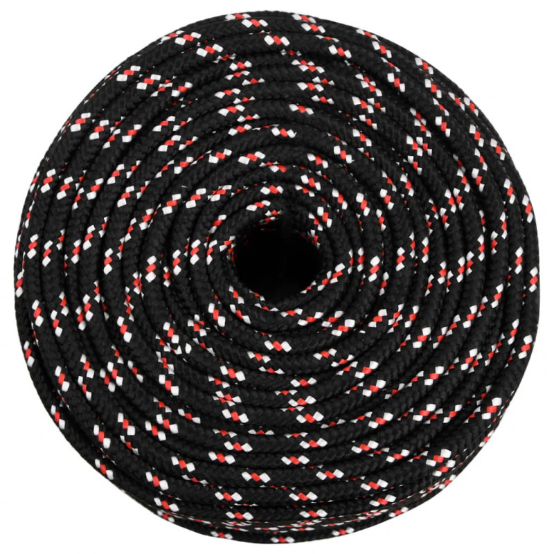 Linka żeglarska, czarna, 6 mm, 250 m, polipropylen