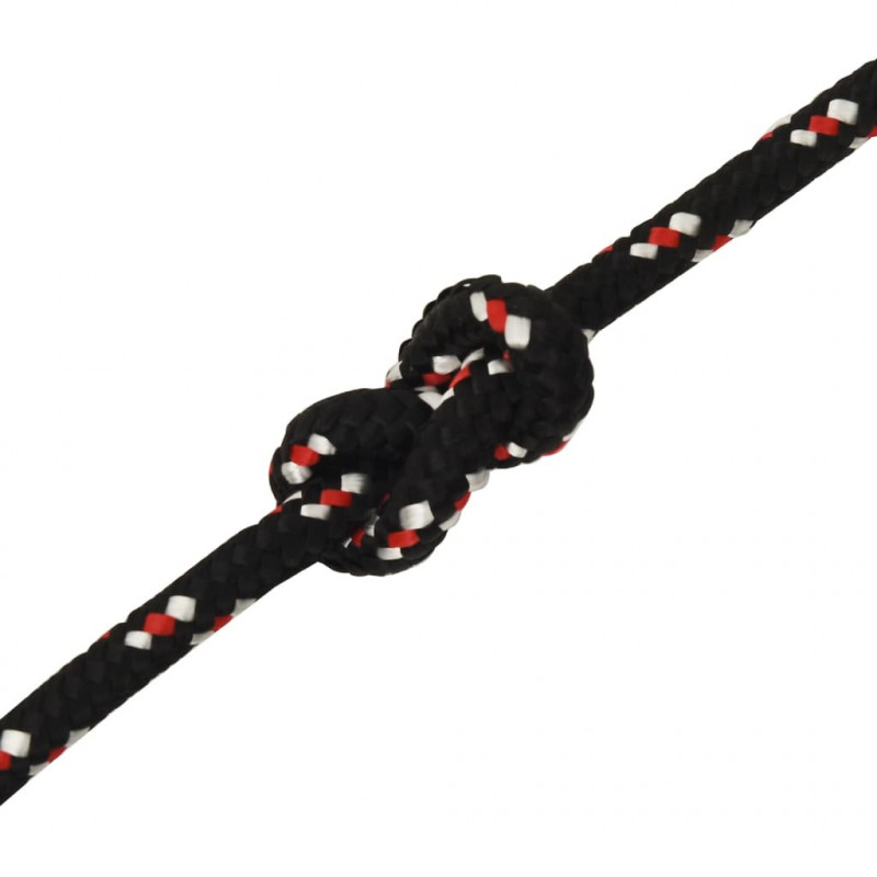 Linka żeglarska, czarna, 14 mm, 25 m, polipropylen