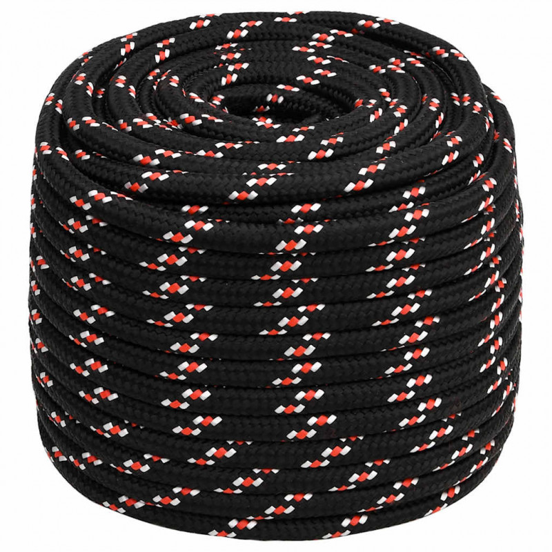 Linka żeglarska, czarna, 16 mm, 100 m, polipropylen