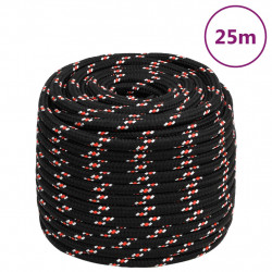 Linka żeglarska, czarna, 18 mm, 25 m, polipropylen
