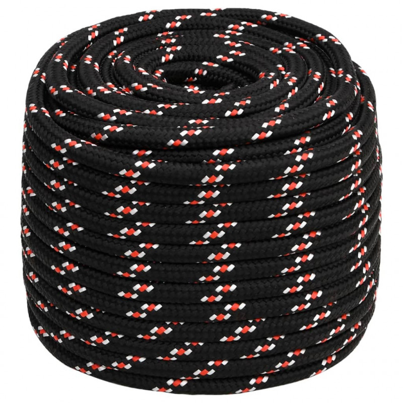 Linka żeglarska, czarna, 18 mm, 100 m, polipropylen