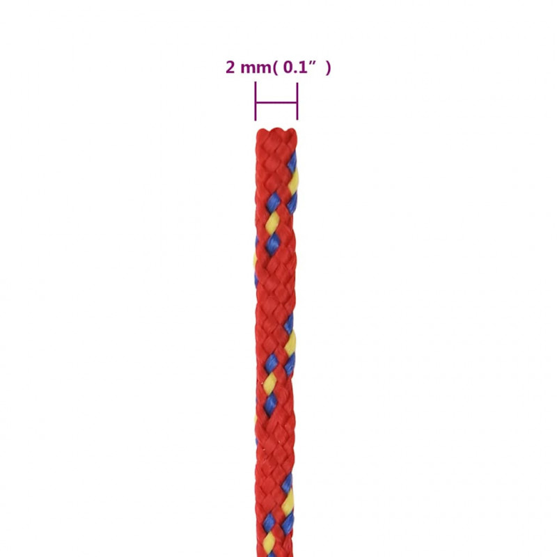 Linka żeglarska, czerwona, 2 mm, 50 m, polipropylen