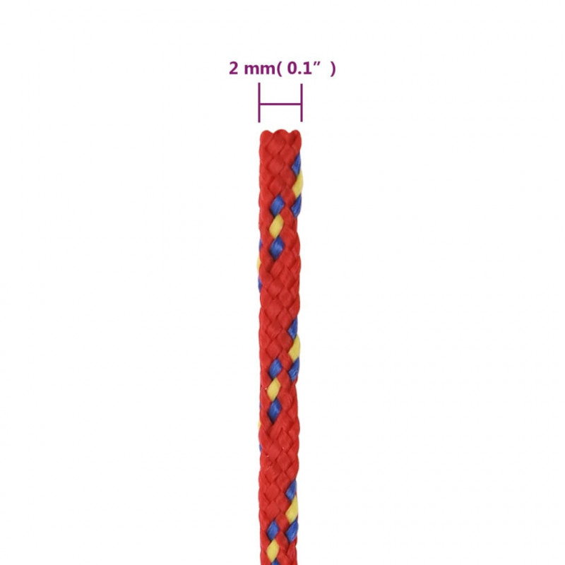 Linka żeglarska, czerwona, 2 mm, 250 m, polipropylen