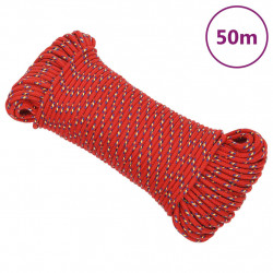 Linka żeglarska, czerwona, 5 mm, 50 m, polipropylen