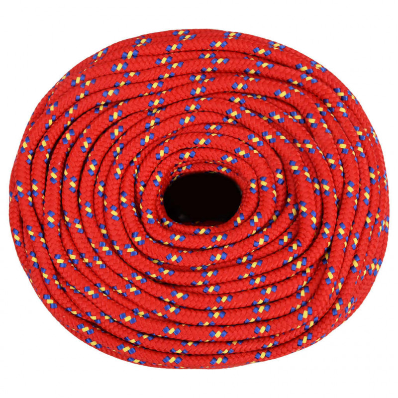 Linka żeglarska, czerwona, 6 mm, 50 m, polipropylen