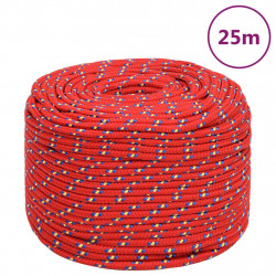 Linka żeglarska, czerwona, 8 mm, 25 m, polipropylen