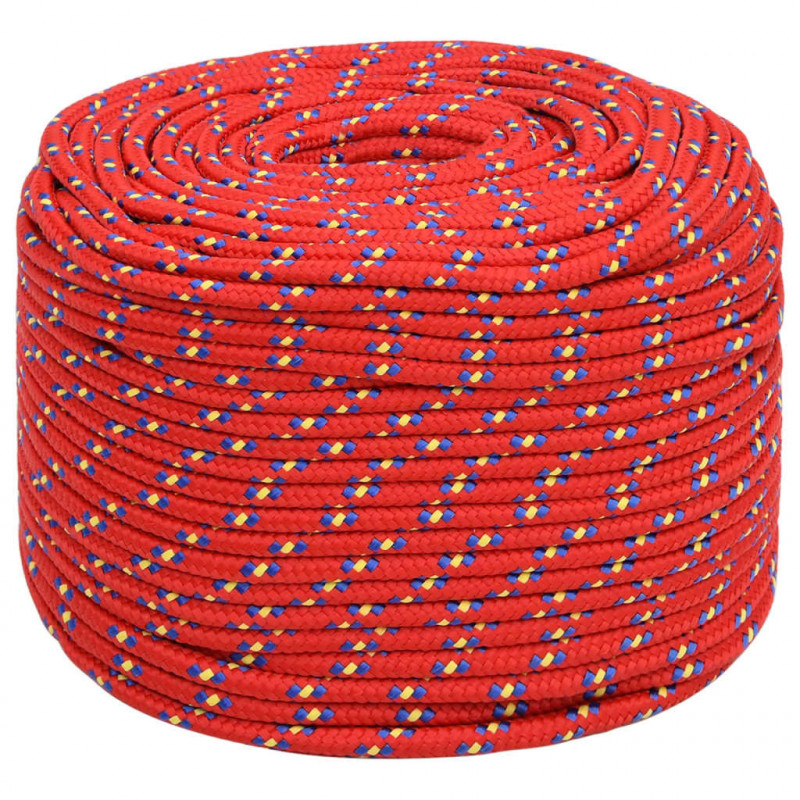 Linka żeglarska, czerwona, 8 mm, 25 m, polipropylen