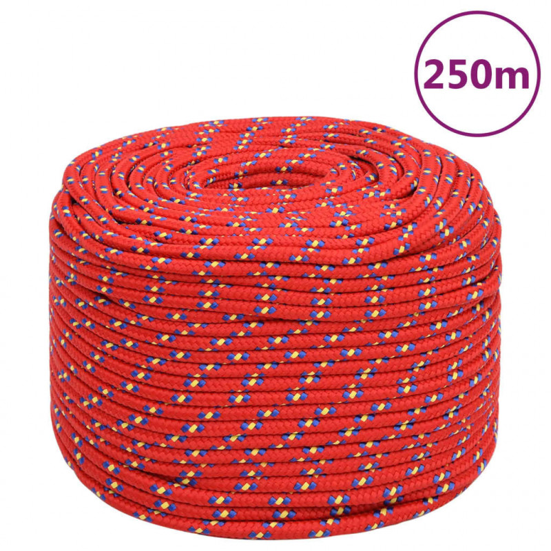 Linka żeglarska, czerwona, 8 mm, 250 m, polipropylen