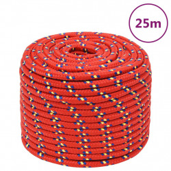 Linka żeglarska, czerwona, 12 mm, 25 m, polipropylen