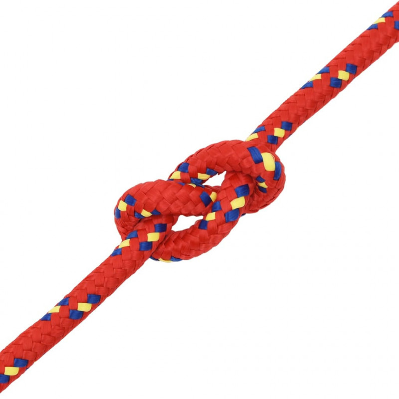 Linka żeglarska, czerwona, 12 mm, 25 m, polipropylen