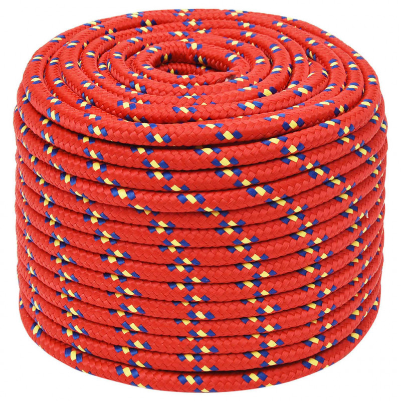Linka żeglarska, czerwona, 14 mm, 25 m, polipropylen