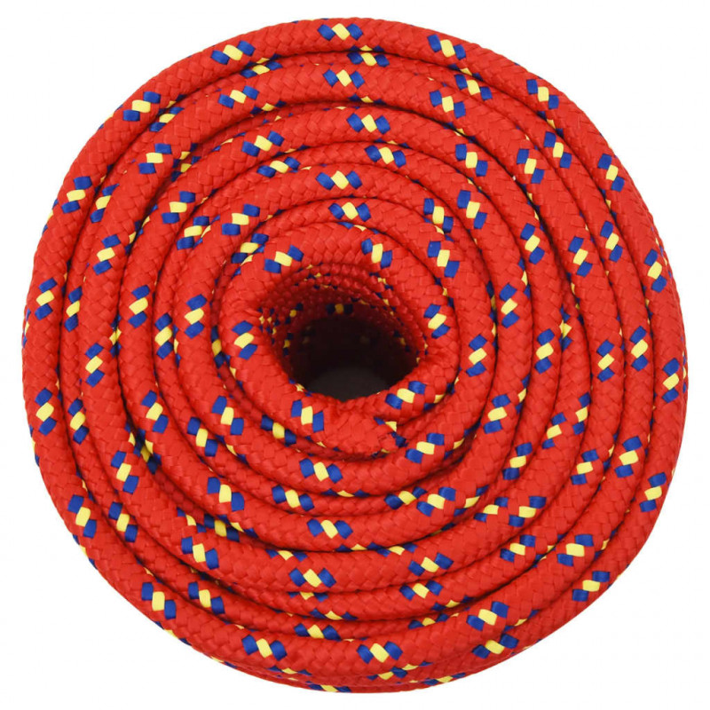 Linka żeglarska, czerwona, 14 mm, 25 m, polipropylen