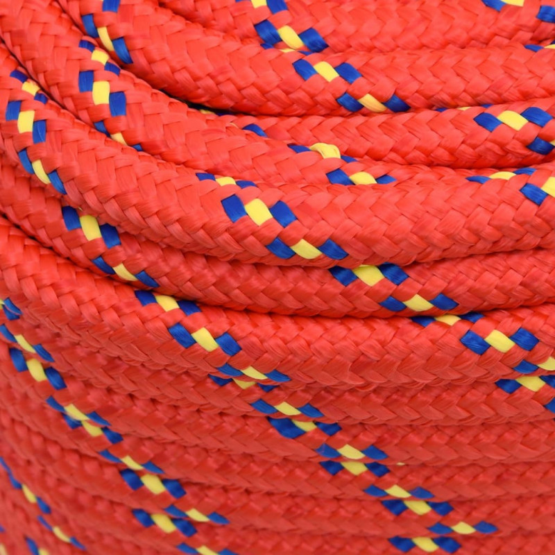 Linka żeglarska, czerwona, 16 mm, 25 m, polipropylen