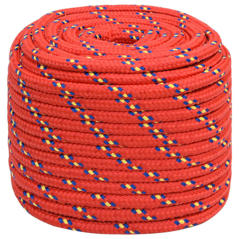 Linka żeglarska, czerwona, 18 mm, 25 m, polipropylen