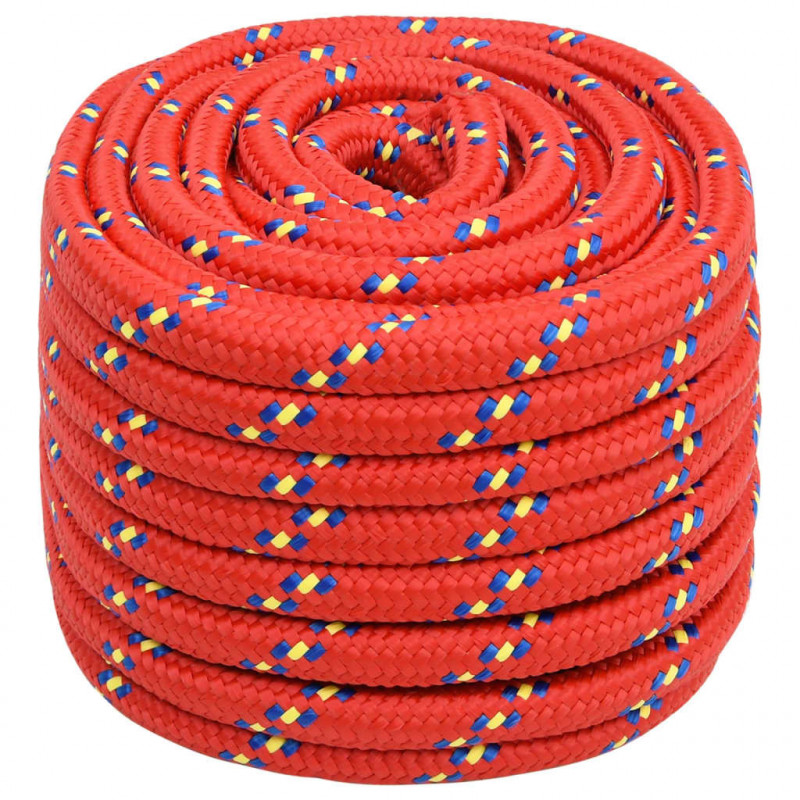 Linka żeglarska, czerwona, 20 mm, 50 m, polipropylen