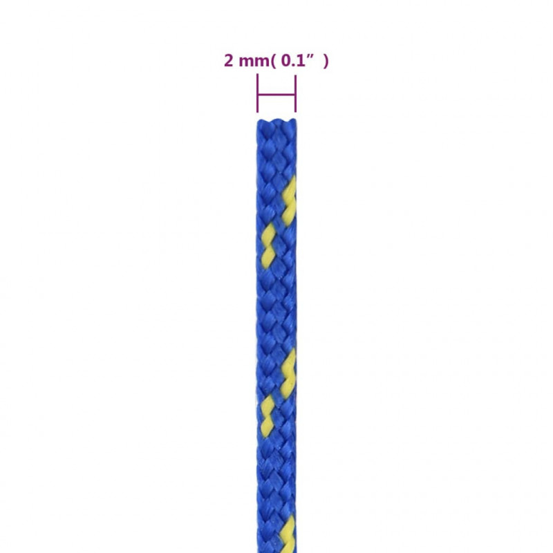 Linka żeglarska, niebieska, 2 mm, 250 m, polipropylen