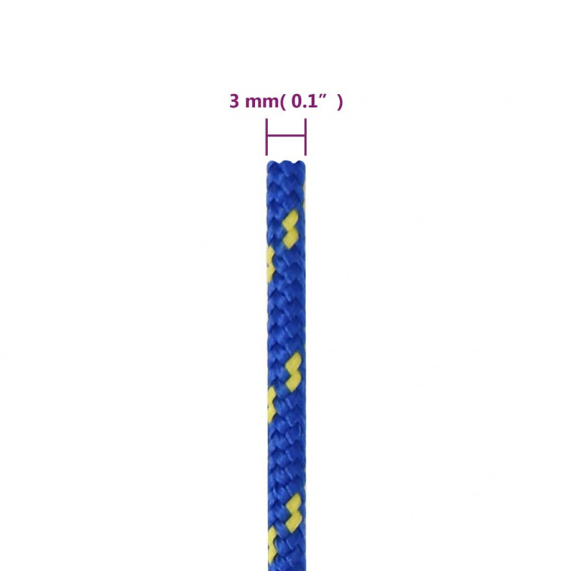 Linka żeglarska, niebieska, 3 mm, 25 m, polipropylen