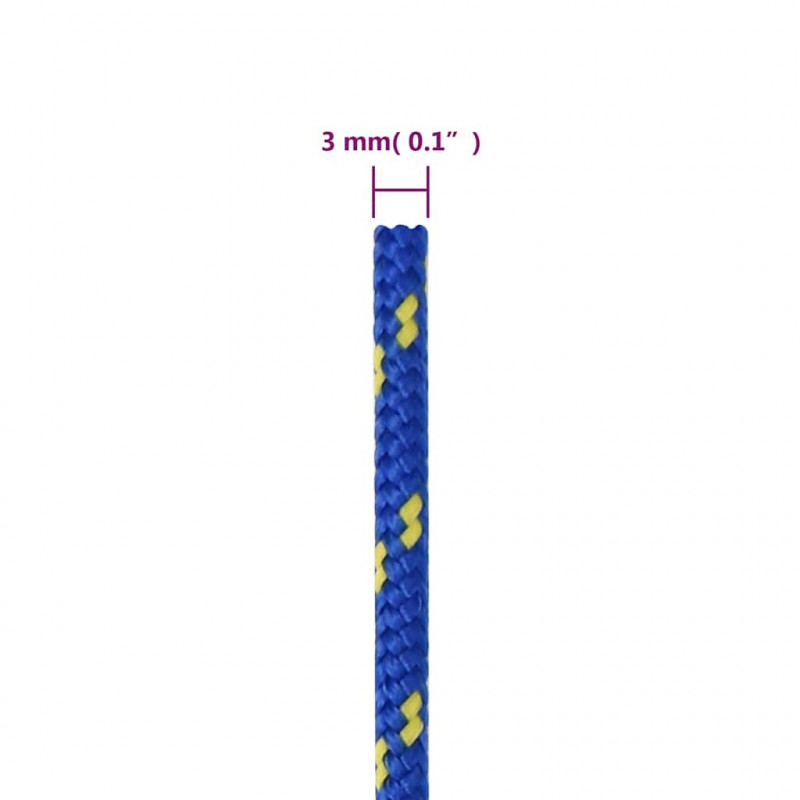 Linka żeglarska, niebieska, 3 mm, 250 m, polipropylen