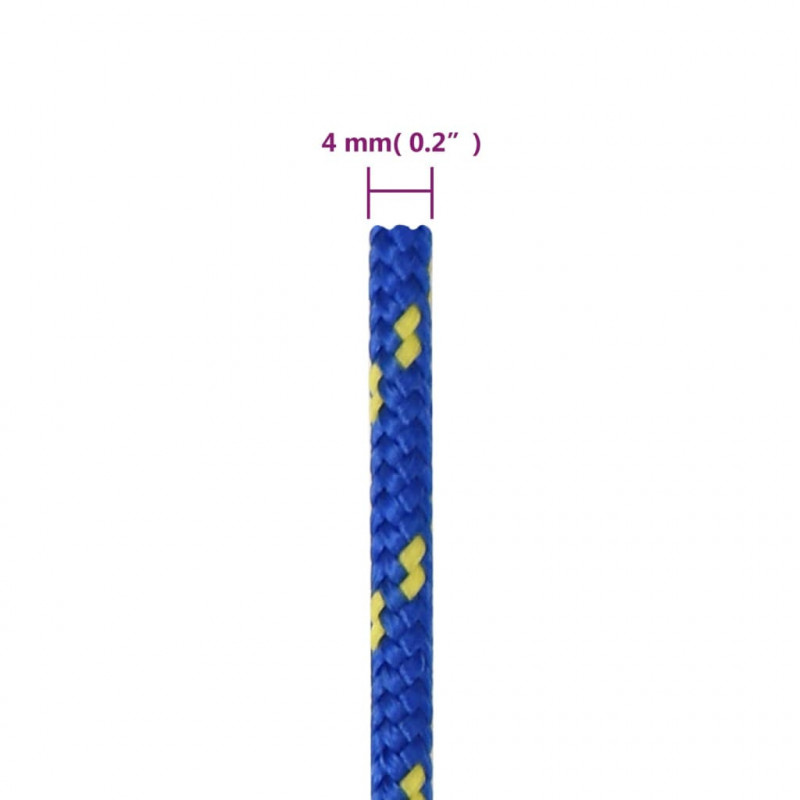 Linka żeglarska, niebieska, 4 mm, 100 m, polipropylen