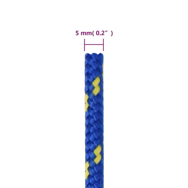 Linka żeglarska, niebieska, 5 mm, 50 m, polipropylen