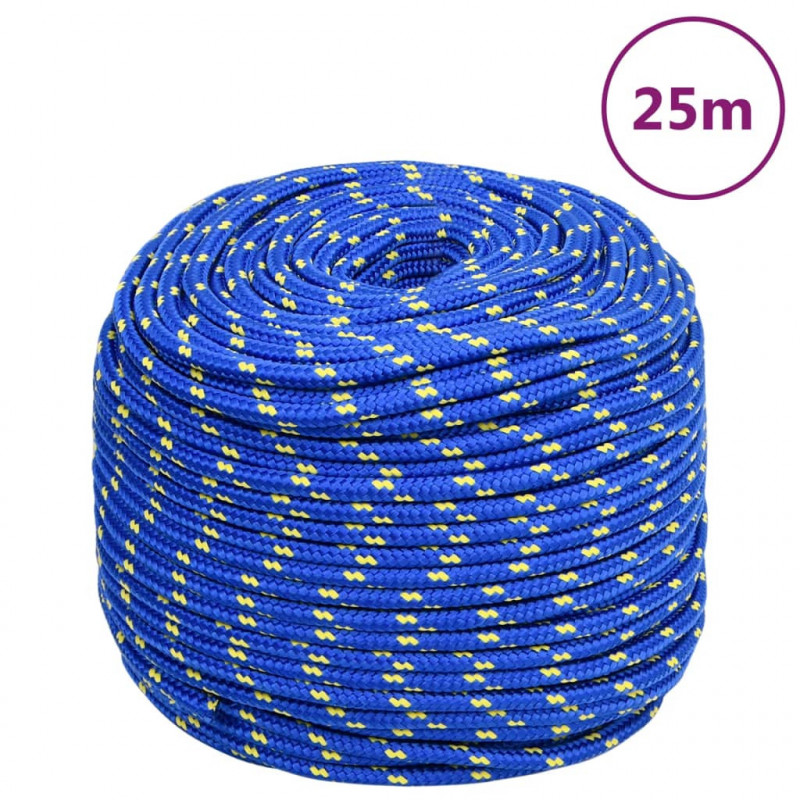 Linka żeglarska, niebieska, 6 mm, 25 m, polipropylen