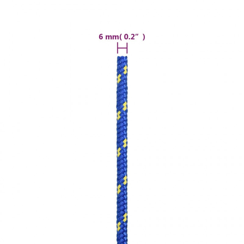 Linka żeglarska, niebieska, 6 mm, 50 m, polipropylen