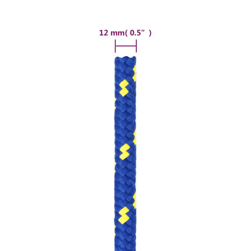 Linka żeglarska, niebieska, 12 mm, 25 m, polipropylen