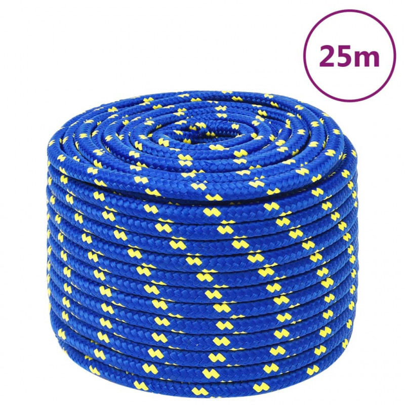 Linka żeglarska, niebieska, 14 mm, 25 m, polipropylen