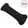 Linka żeglarska, czarna jednolita, 5 mm, 25 m, polipropylen