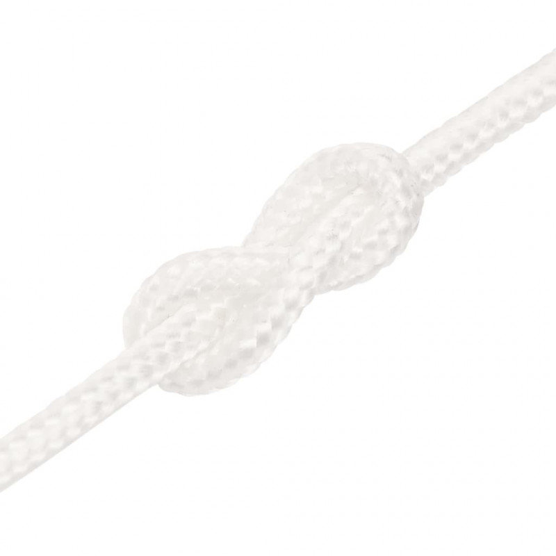 Linka żeglarska, biała jednolita, 4 mm, 50 m, polipropylen