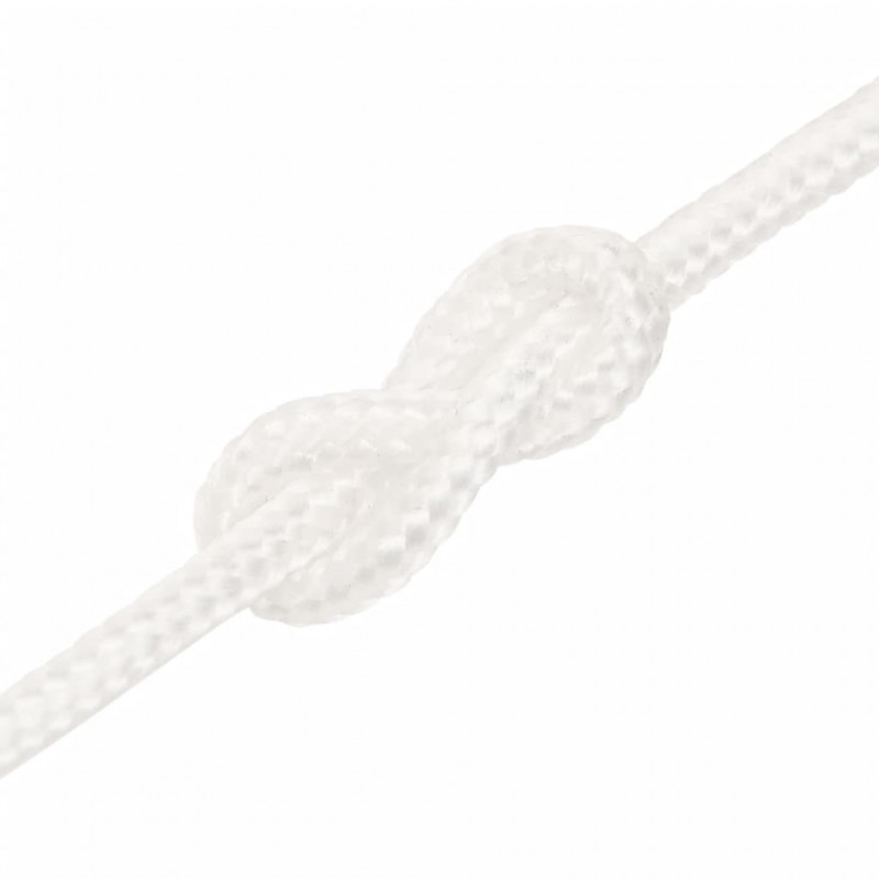 Linka żeglarska, biała jednolita, 5 mm, 100 m, polipropylen