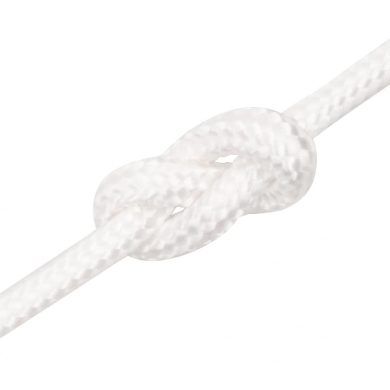 Linka żeglarska, biała jednolita, 10 mm, 250 m, polipropylen