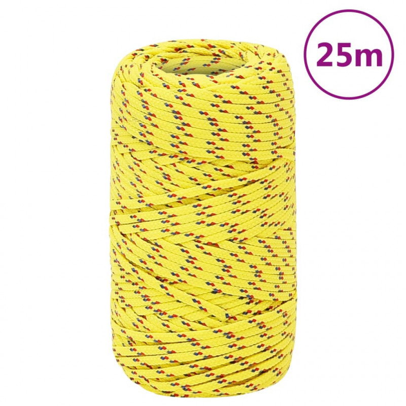 Linka żeglarska, żółta, 2 mm, 25 m, polipropylen
