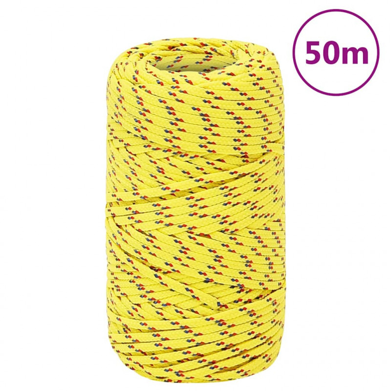 Linka żeglarska, żółta, 2 mm, 50 m, polipropylen